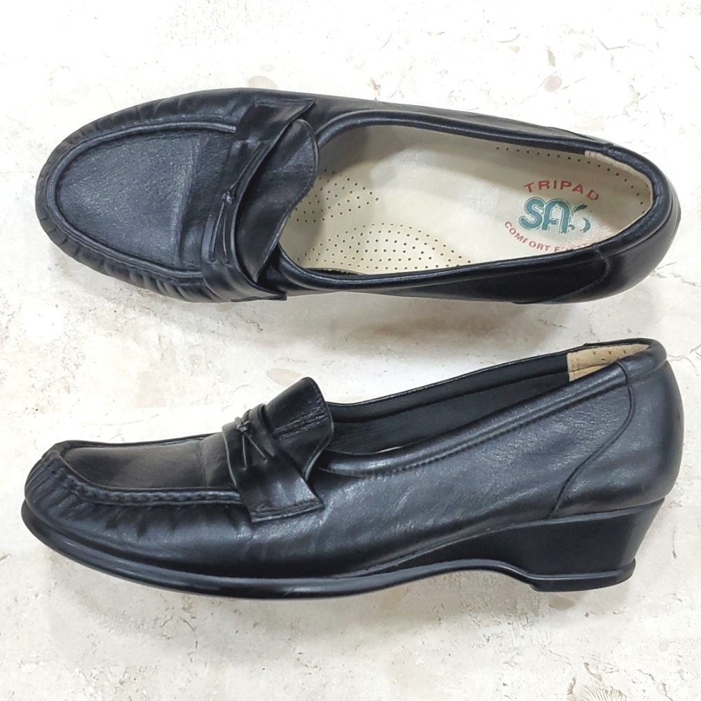 SAS TRIPAD loafer shoes women's size 8 black soft leather